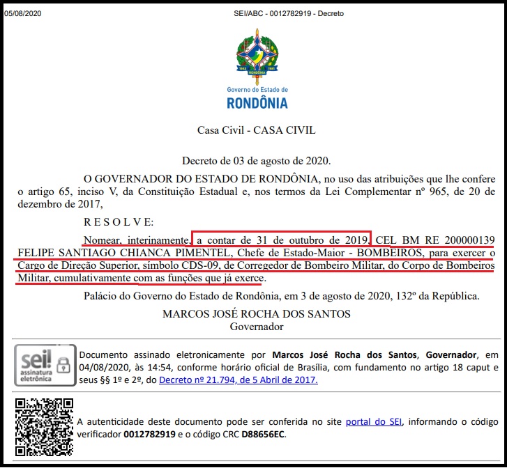 Após denúncia da ASSFAPOM sobre nomeação ilegal do Corregedor do Bombeiro, Governador publica decreto com efeitos retroativos Após denúncia da ASSFAPOM sobre nomeação ilegal do Corregedor do Bombeiro, Governador publica decreto com efeitos retroativos